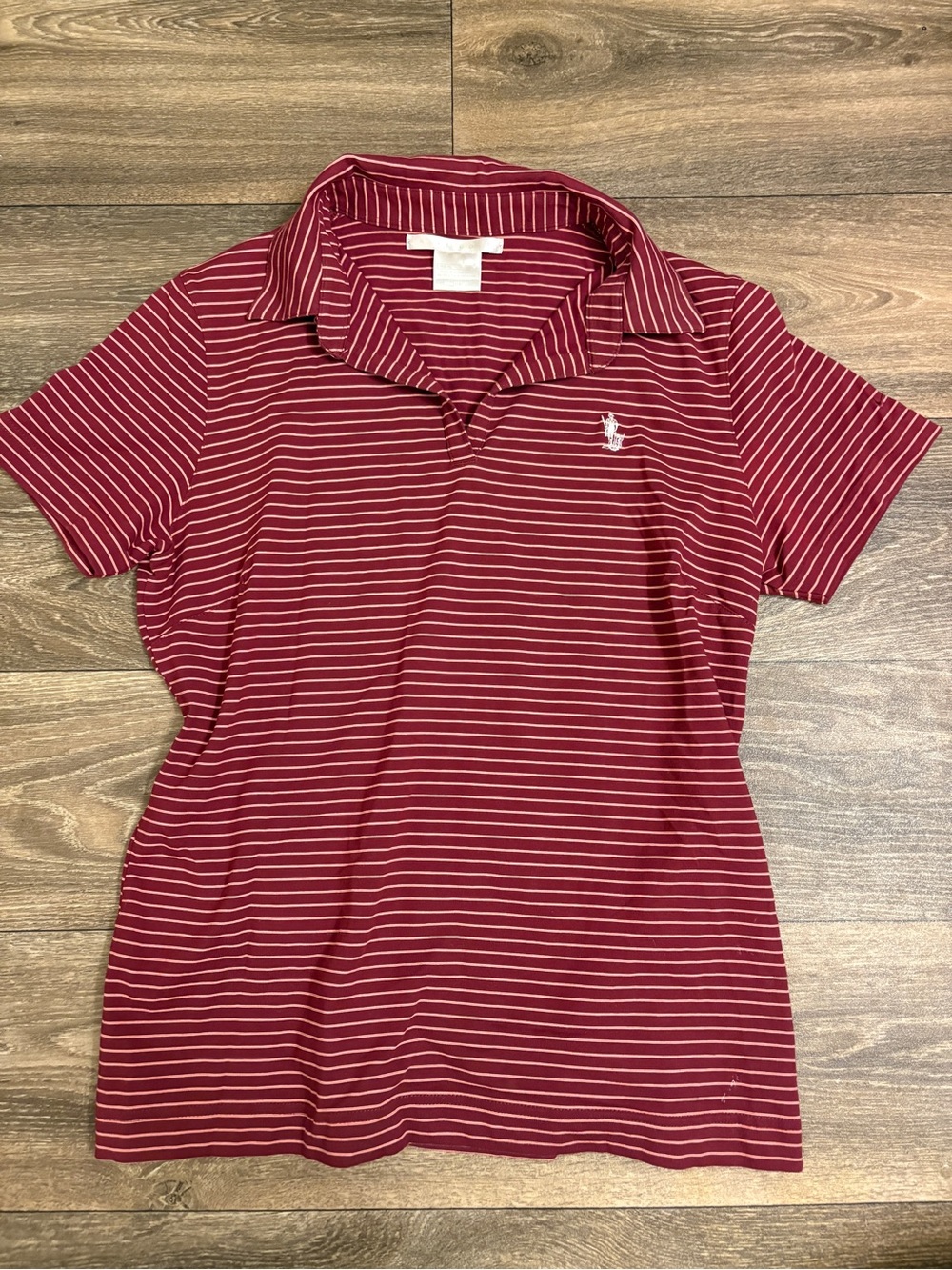 Nike Fit Dry Maroon Striped Golf Polo Top M
